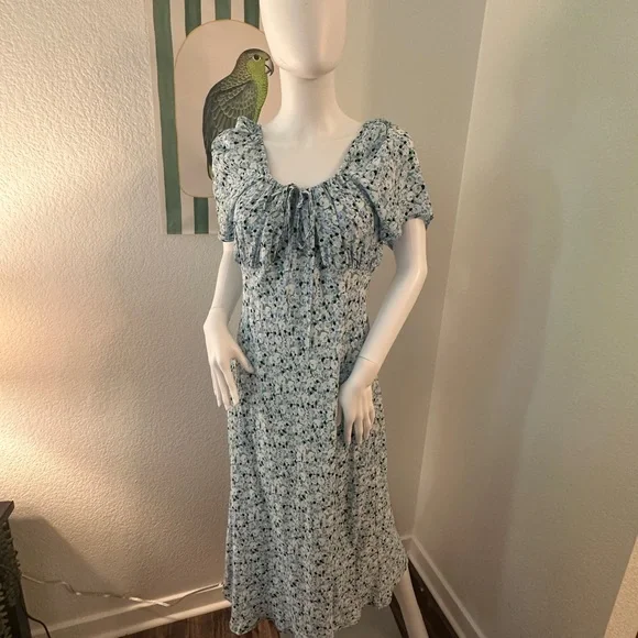 Target | Dresses | Target Blue And White Ruched Ruffled Midi Sundress |  Poshmark